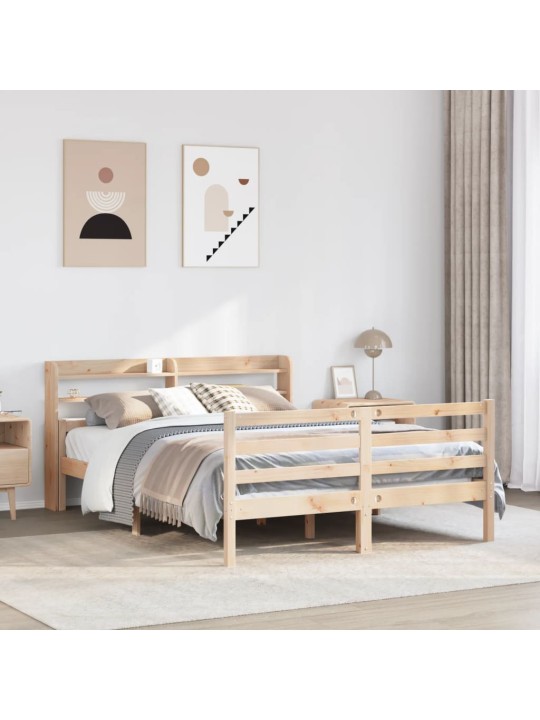 Rám postele s čelem 120 x 200 cm masivní borové dřevo