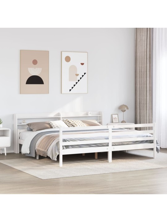 Rám postele s čelem bez matrace bílý 180x200 cm