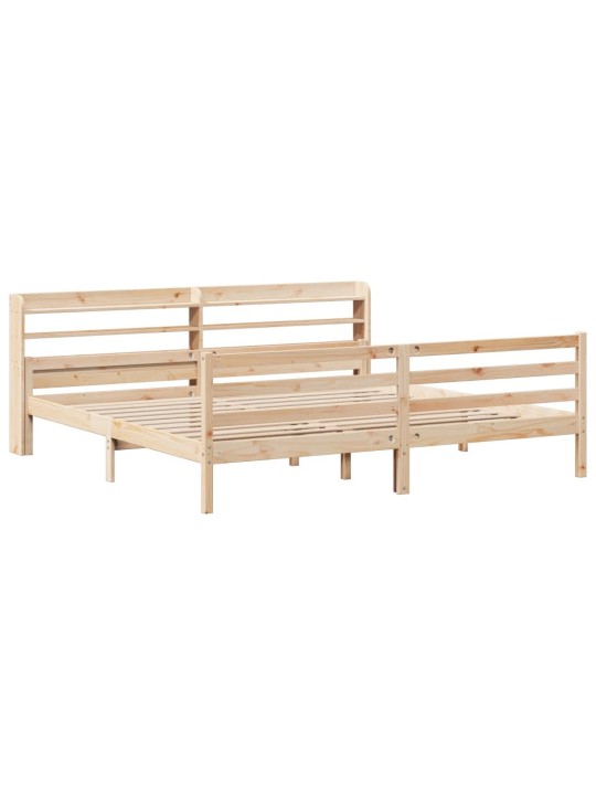 Rám postele s čelem 200 x 200 cm masivní borové dřevo