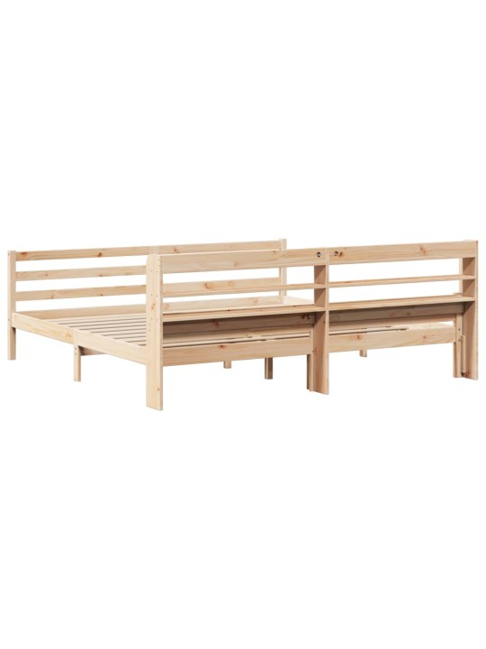 Rám postele s čelem 200 x 200 cm masivní borové dřevo