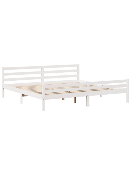 Rám postele s čelem bez matrace bílý 200x200 cm