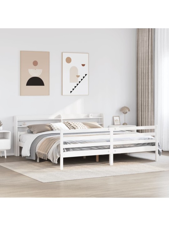 Rám postele s čelem bez matrace bílý 200x200 cm