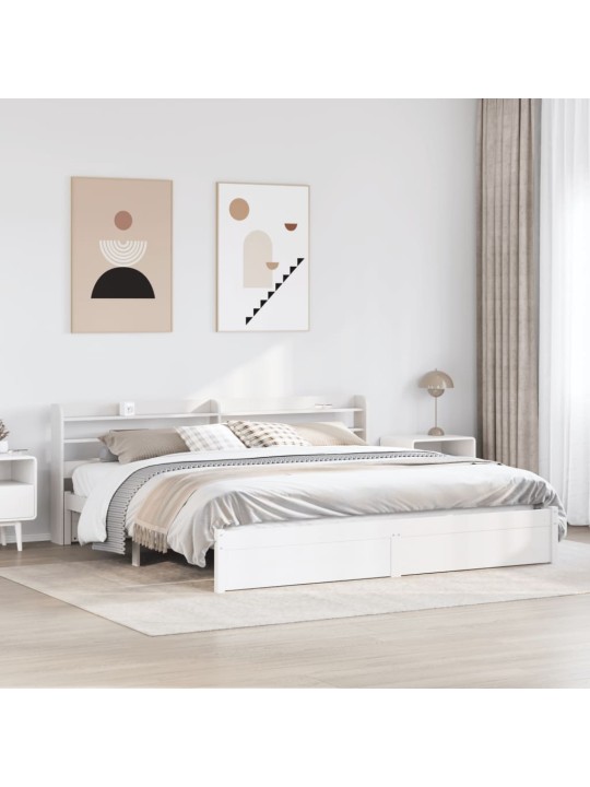 Rám postele s čelem bez matrace bílý 180x200 cm