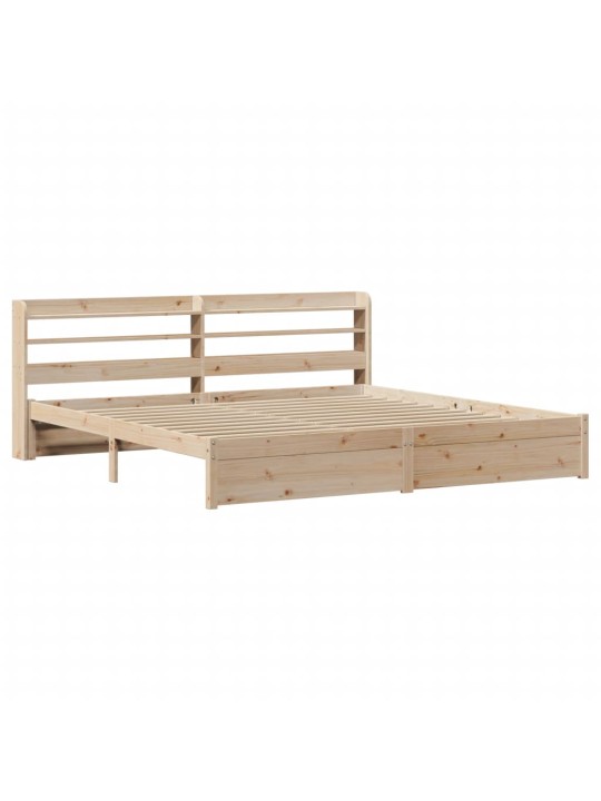Rám postele s čelem 200 x 200 cm masivní borové dřevo