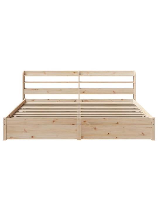 Rám postele s čelem 200 x 200 cm masivní borové dřevo