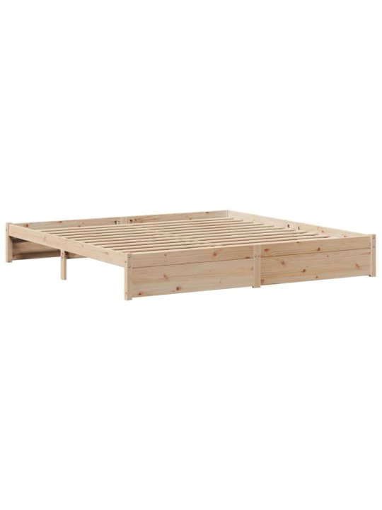 Rám postele s čelem 200 x 200 cm masivní borové dřevo