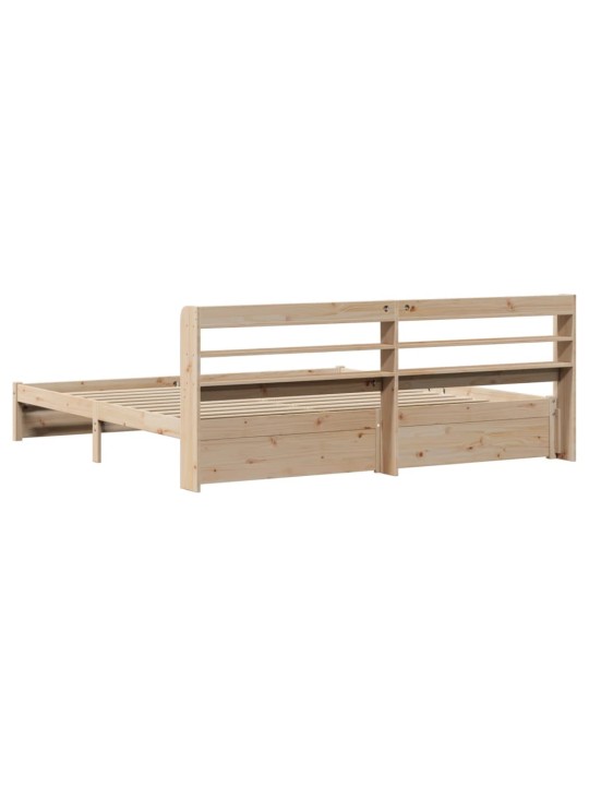 Rám postele s čelem 200 x 200 cm masivní borové dřevo