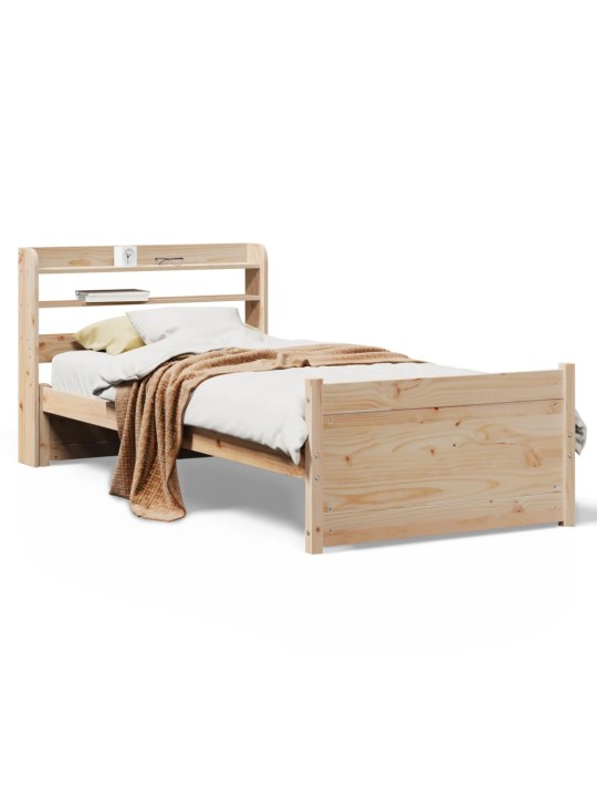 Rám postele s čelem 90 x 200 cm masivní borové dřevo