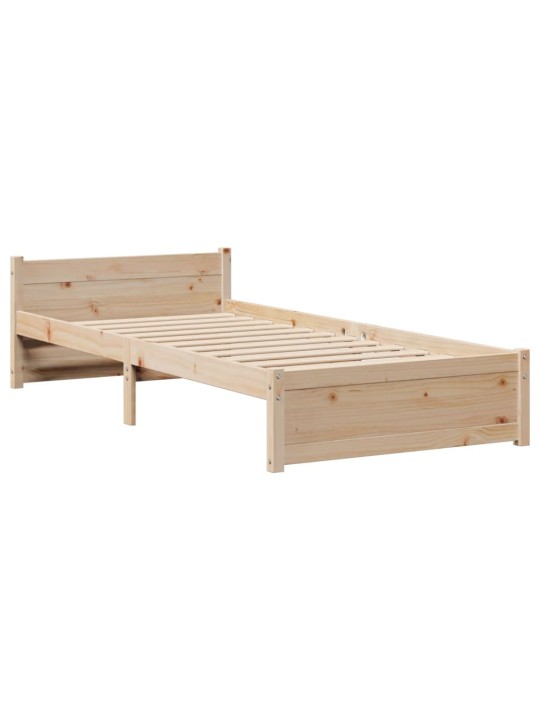 Rám postele s čelem 90 x 200 cm masivní borové dřevo