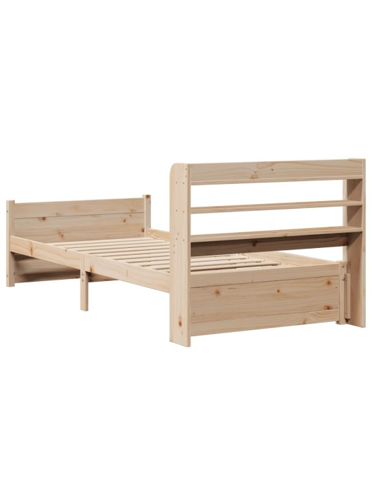 Rám postele s čelem 90 x 200 cm masivní borové dřevo