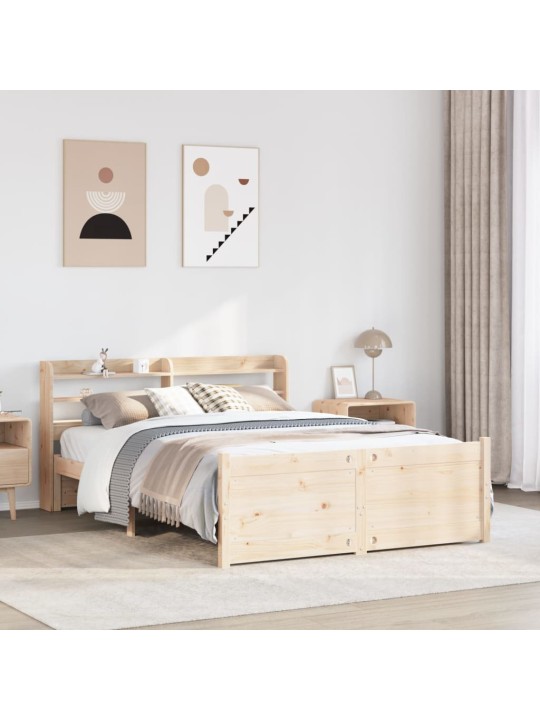 Rám postele s čelem 160 x 200 cm masivní borové dřevo