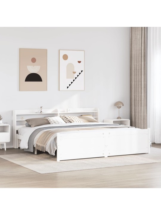 Rám postele s čelem bez matrace bílý 180x200 cm