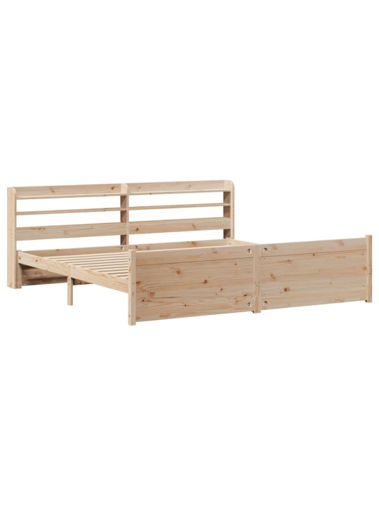 Rám postele s čelem 200 x 200 cm masivní borové dřevo