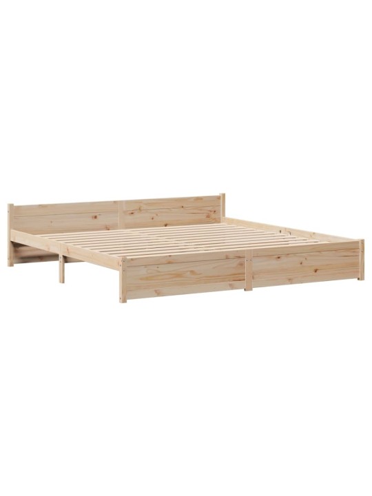 Rám postele s čelem 200 x 200 cm masivní borové dřevo
