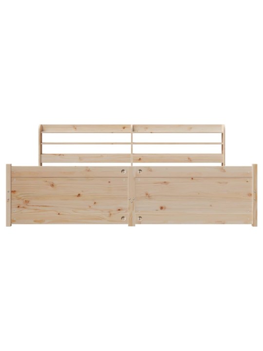 Rám postele s čelem 200 x 200 cm masivní borové dřevo