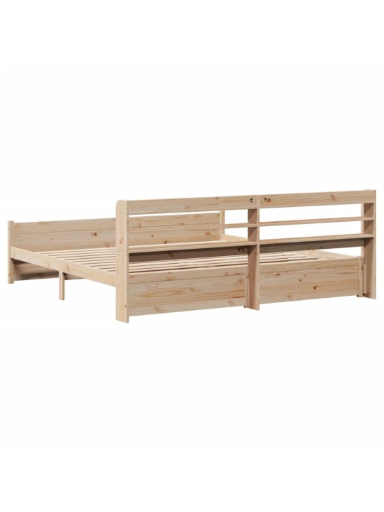 Rám postele s čelem 200 x 200 cm masivní borové dřevo