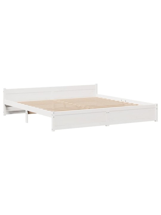 Rám postele s čelem bez matrace bílý 200x200 cm