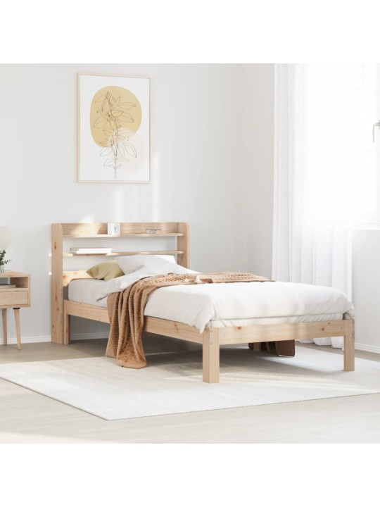 Rám postele s čelem 90 x 200 cm masivní borové dřevo