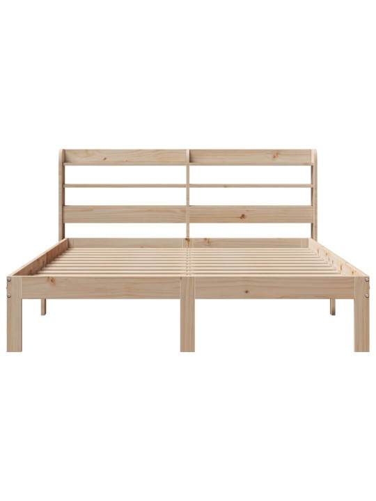 Rám postele s čelem 120 x 200 cm masivní borové dřevo