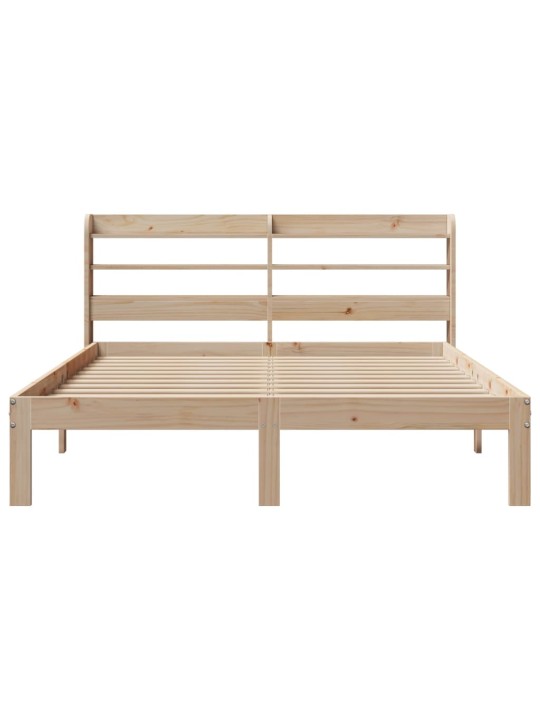 Rám postele s čelem 160 x 200 cm masivní borové dřevo