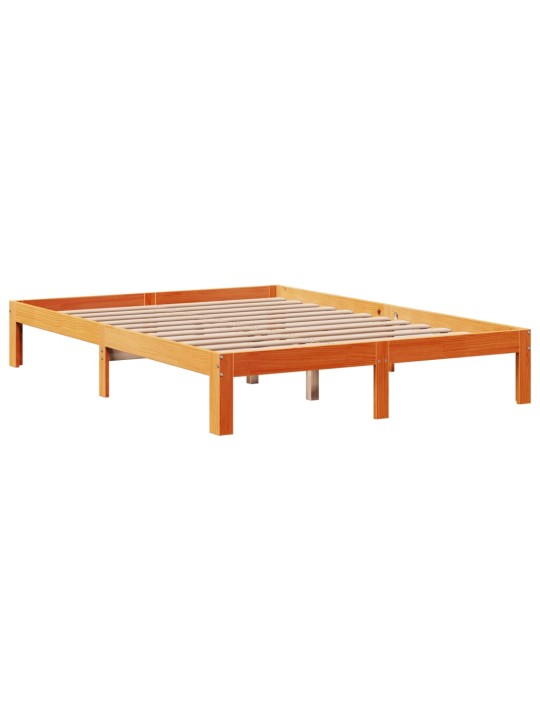 Postel bez matrace voskově hnědá 140 x 190 cm masivní borovice
