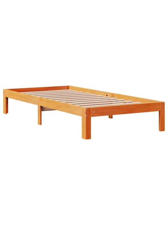 Postel bez matrace voskově hnědá 100 x 200 cm masivní borovice