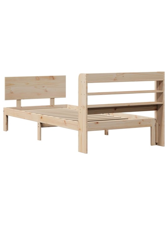 Rám postele s čelem 100 x 200 cm masivní borové dřevo