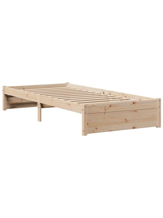 Rám postele s čelem 100 x 200 cm masivní borové dřevo