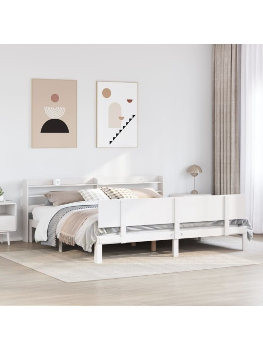 Rám postele s čelem bez matrace bílý 180x200 cm