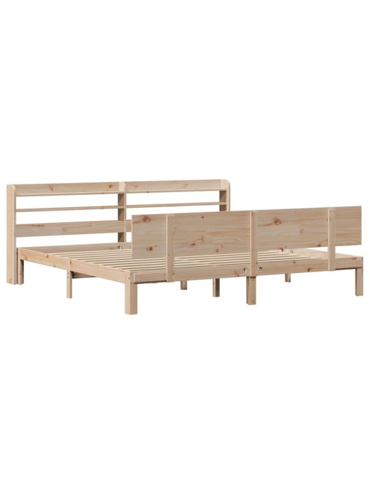 Rám postele s čelem 200 x 200 cm masivní borové dřevo