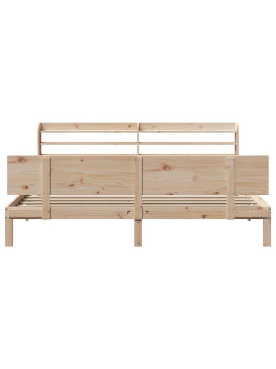 Rám postele s čelem 200 x 200 cm masivní borové dřevo