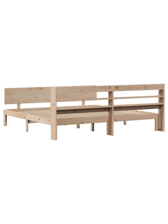 Rám postele s čelem 200 x 200 cm masivní borové dřevo