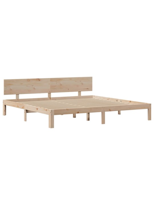 Rám postele s čelem 200 x 200 cm masivní borové dřevo