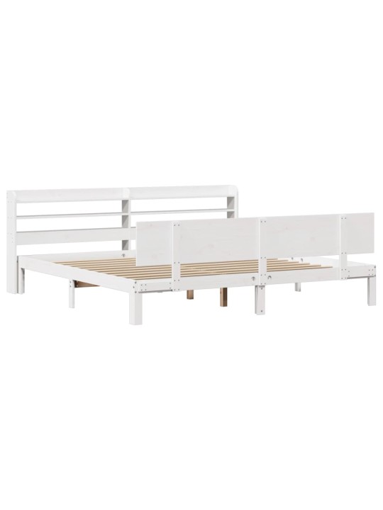 Rám postele s čelem bez matrace bílý 200x200 cm