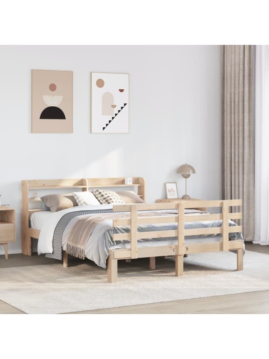 Rám postele s čelem 160 x 200 cm masivní borové dřevo