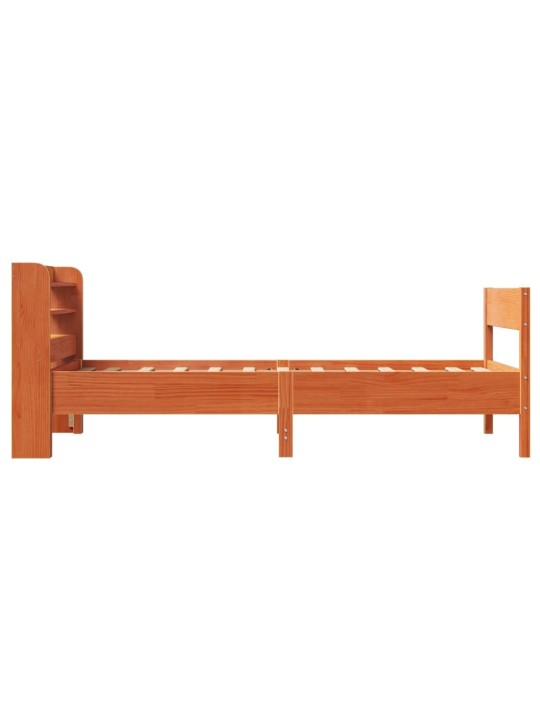 Postel bez matrace voskově hnědá 75 x 190 cm masivní borovice