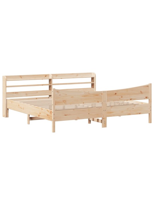 Rám postele s čelem 200 x 200 cm masivní borové dřevo