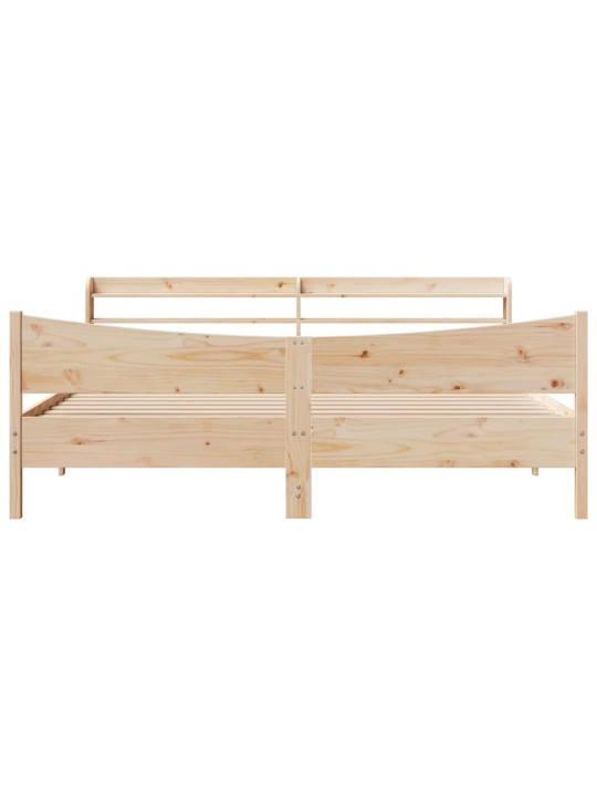 Rám postele s čelem 200 x 200 cm masivní borové dřevo