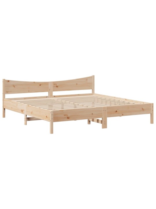 Rám postele s čelem 200 x 200 cm masivní borové dřevo