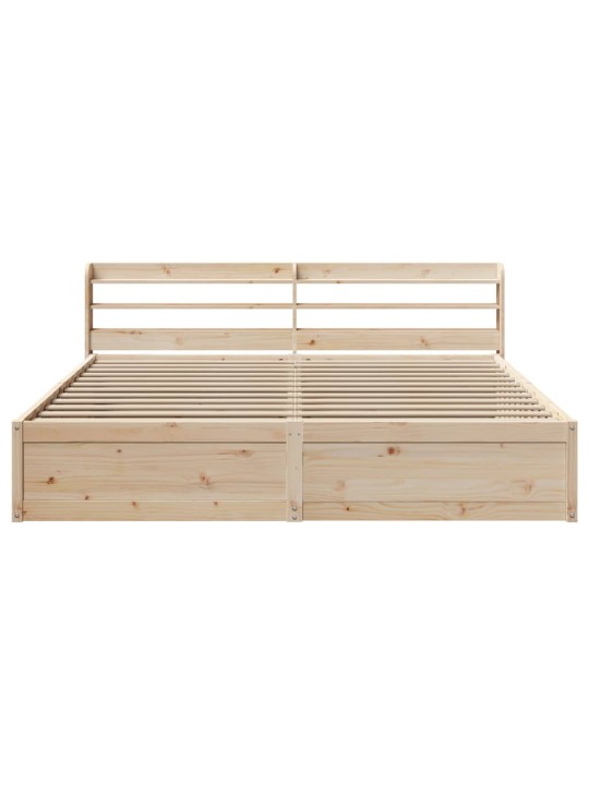 Rám postele s čelem 200 x 200 cm masivní borové dřevo