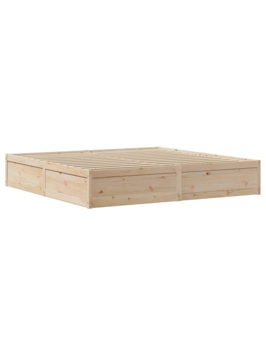 Rám postele s čelem 200 x 200 cm masivní borové dřevo