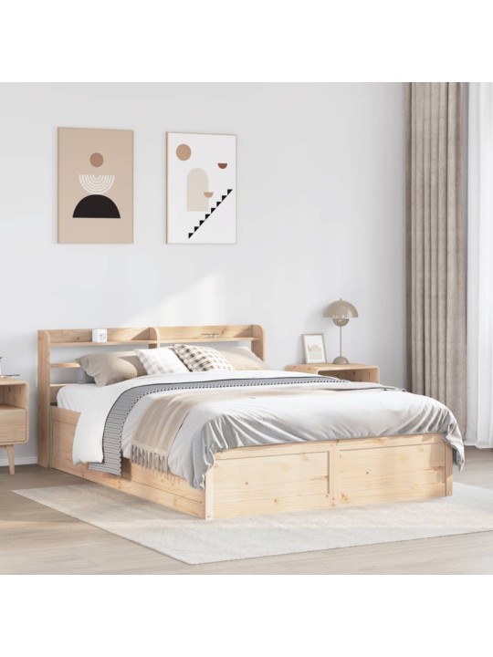 Rám postele s čelem 160 x 200 cm masivní borové dřevo
