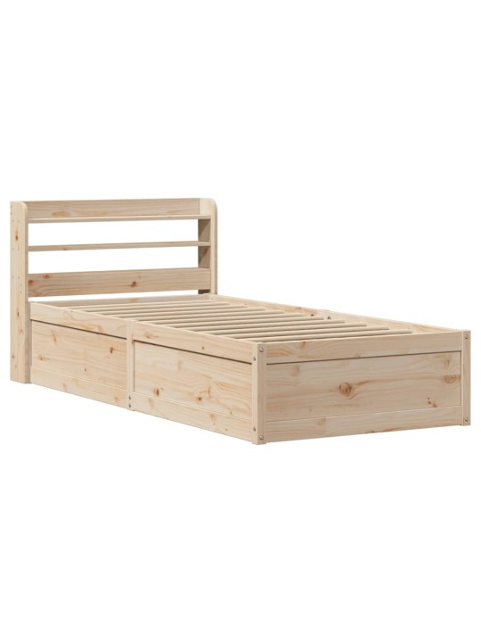 Rám postele s čelem 90 x 200 cm masivní borové dřevo
