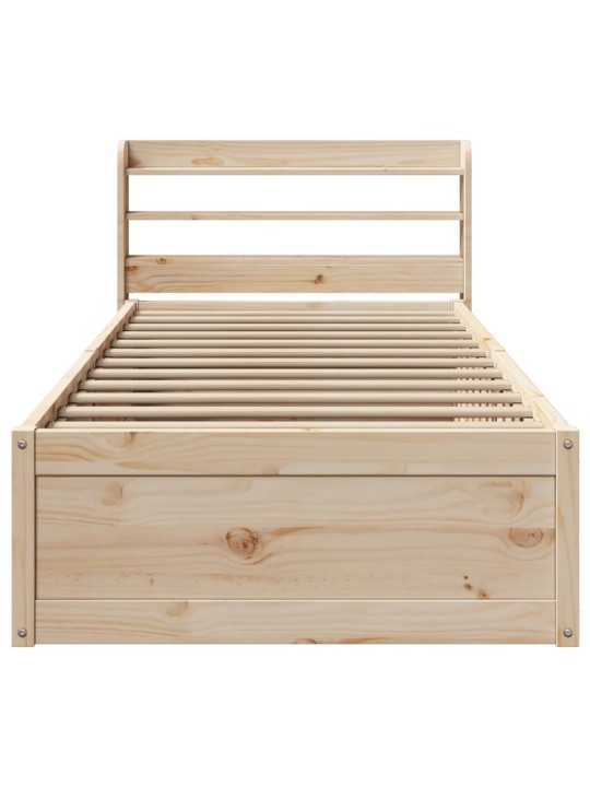 Rám postele s čelem 90 x 200 cm masivní borové dřevo
