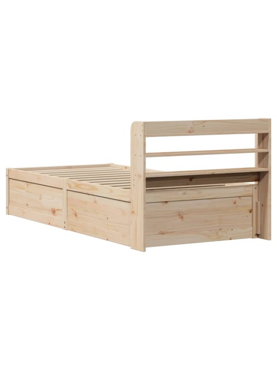 Rám postele s čelem 90 x 200 cm masivní borové dřevo