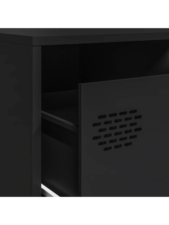Tv skříňka černá 202x39x43,5 cm ocel válcovaná za studena