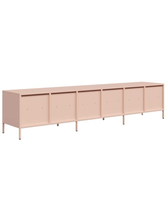 Tv skříňka růžová 202 x 39 x 43,5 cm ocel válcovaná za studena