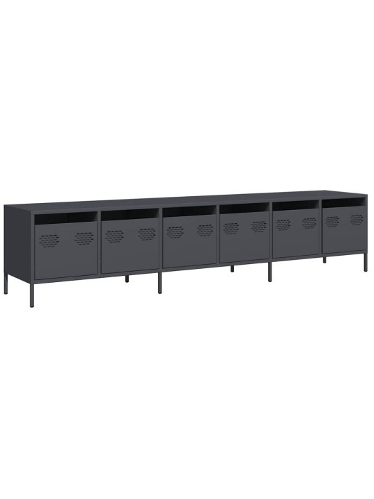 Tv skříňka antracitová 202x39x43,5 cm ocel válcovaná za studena