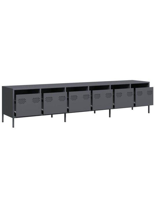 Tv skříňka antracitová 202x39x43,5 cm ocel válcovaná za studena