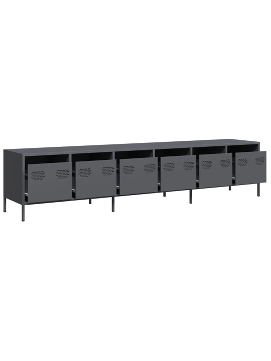 Tv skříňka antracitová 202x39x43,5 cm ocel válcovaná za studena